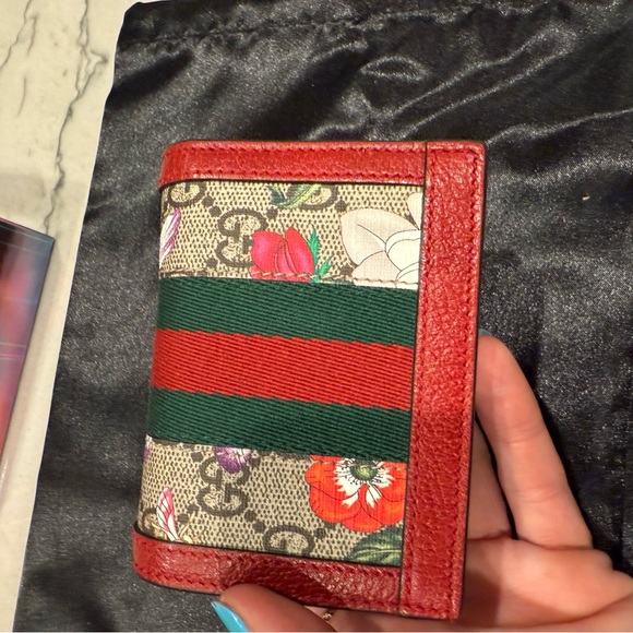 Gucci Flora Print Ophidia Print Wallet-Red Leather interior. Full Inclusion - Picture 6 of 16